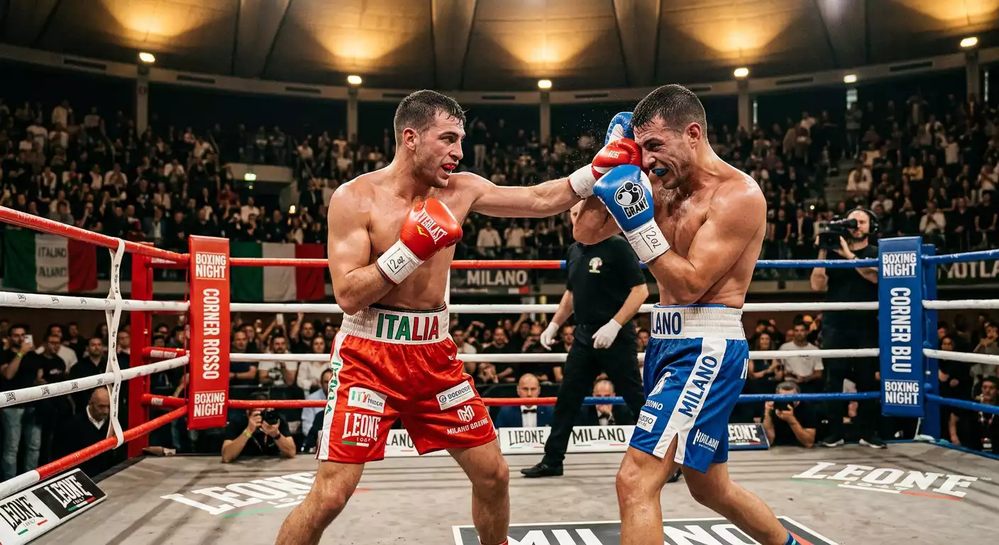 Incontro di boxe sul ring come alternativa legale agli sport da combattimento in Italia