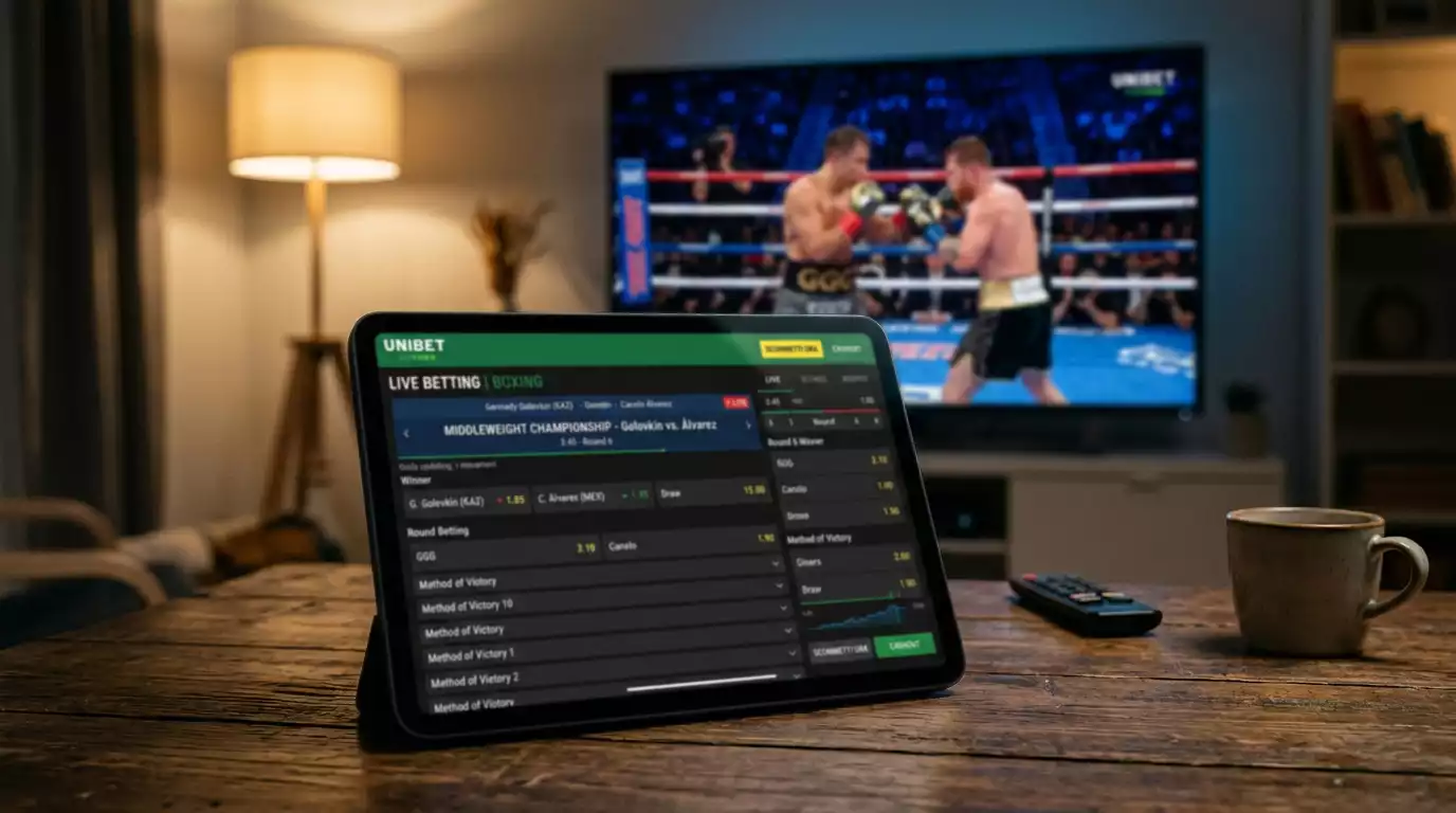 Interfaccia di scommesse in-play con quote che cambiano durante il match