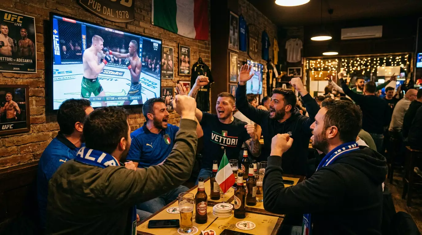 Pubblico italiano che segue l'UFC in TV senza poter scommettere legalmente