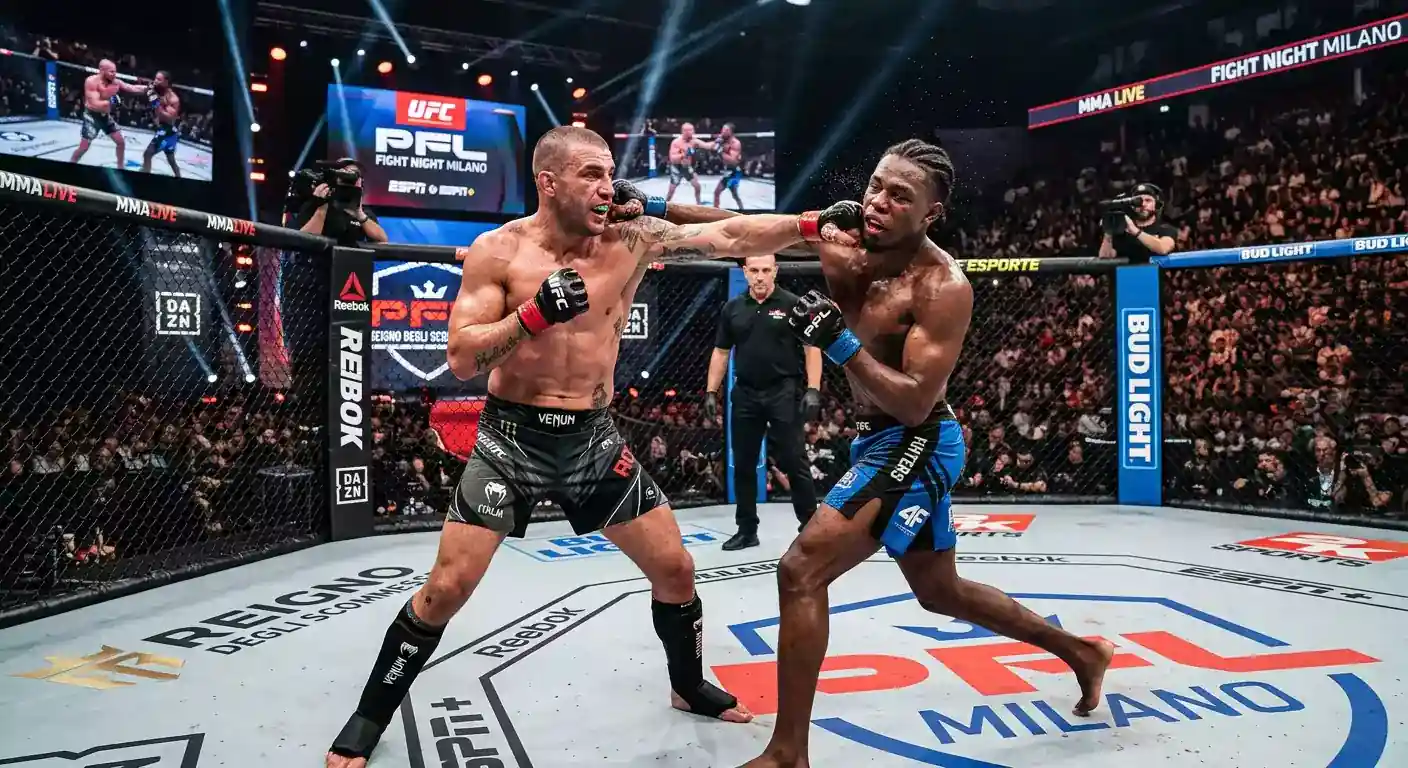 Incontro di MMA nella gabbia ottagonale percepito come disciplina violenta in Italia